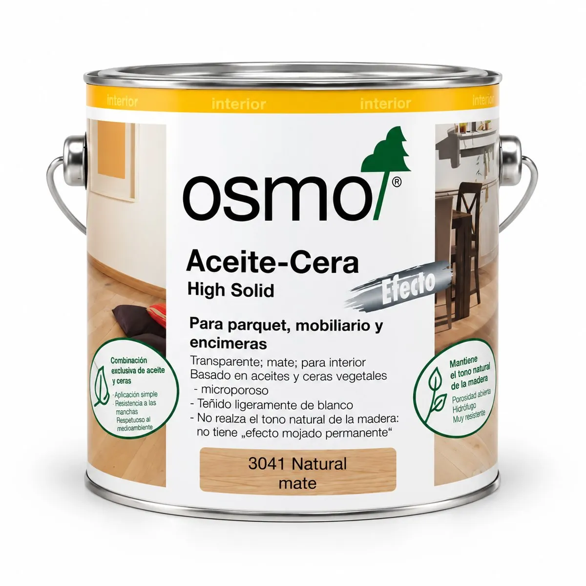 Envase de Osmo Aceite-Cera Efecto Natural 3041 (mate).
