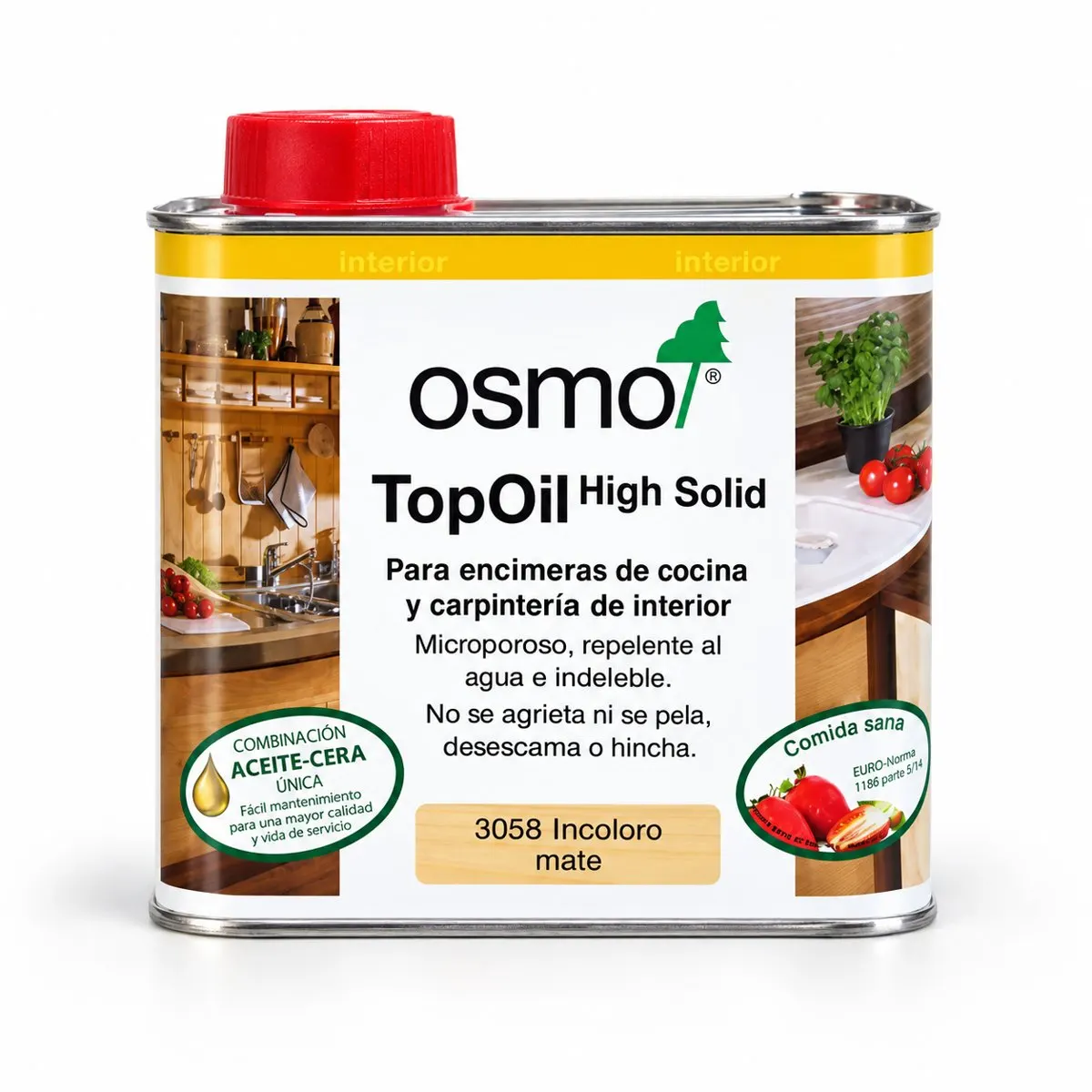Envase de Osmo TopOil 3058 (incoloro mate).